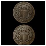 1865 Two-Cent Piece LIGHTLY CIRCULATED