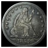 1854 Arrows Seated Liberty Quarter NEARLY UNCIRCUL