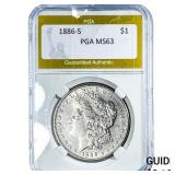 1886-S Morgan Silver Dollar PGA MS63