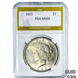 1923 Silver Peace Dollar PGA MS64