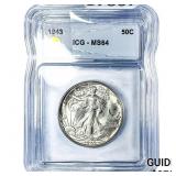 1943 Walking Liberty Half Dollar ICG MS64