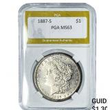1887-S Morgan Silver Dollar PGA MS63