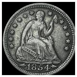 1854 Arrows Seated Liberty Half Dime NEARLY UNCIRC