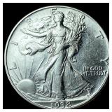 1938-D Silver Walking Liberty Half Dollar UNCIRCUL