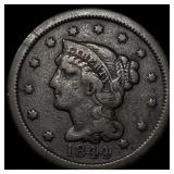 1844 Braided Hair Large Cent LIGHTLY CIRCULATED