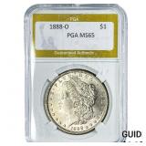 1888-O Morgan Silver Dollar PGA MS65