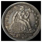 1853 Arrows Seated Liberty Dime