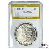 1881-O Morgan Silver Dollar PGA MS63