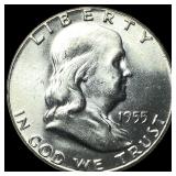 1955 Franklin Silver Half Dollar CHOICE BU