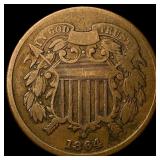 1864 Bronze Two-Cent Piece ABOUT UNCIRCULATED