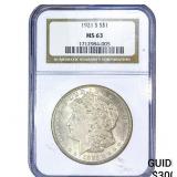 1921-S Morgan Silver Dollar NGC MS63