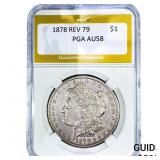 1878 Rev 79 Morgan Silver Dollar PGA AU58