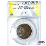 1760  1/2P Voce Populi P Before Face ANACS F15