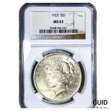 1923 Silver Peace Dollar NGC MS63