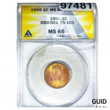 1995 Wheat Cent ANACS MS65 Red