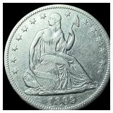 1869 Seated Liberty Half Dollar CLOSELY UNCIRCULAT