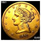 1861 $5 Gold Half Eagle UNCIRCULATED