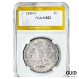 1890-S Morgan Silver Dollar PGA MS63