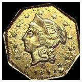 1871 California Gold 1 Dollar Token CLOSELY UNCIRC