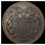 1871 Copper 2 Cents CHOICE AU