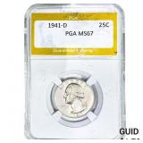 1941-D Washington Silver Quarter PGA MS67