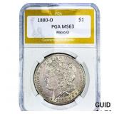 1880-O Morgan Silver Dollar PGA MS63 Micro O