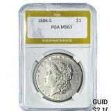 1886-S Morgan Silver Dollar PGA MS63