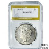 1897-S Morgan Silver Dollar PGA MS63