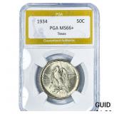 1934 Texas Half Dollar PGA MS66+