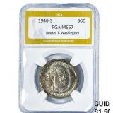 1946-S Booker T Half Dollar PGA MS67