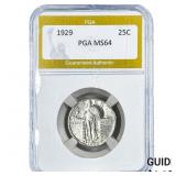 1929 Standing Liberty Quarter PGA MS64