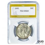 1945 Walking Liberty Half Dollar PGA MS64
