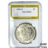 1883-O Morgan Silver Dollar PGA MS63