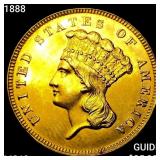 1888 $3 Gold Piece CHOICE BU+