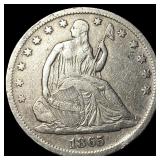 1865-S Silver Half Dollar LIGHTLY CIRCULATED