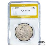 1833 Capped Bust Half Dollar PGA MS63
