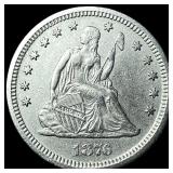 1876-CC Silver Quarter Dollar UNCIRCULATED