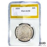 1826 Capped Bust Half Dollar PGA AU58