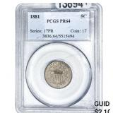 1881 Shield Nickel PCGS PR64