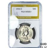 1945-S Franklin Half Dollar PGA MS66+