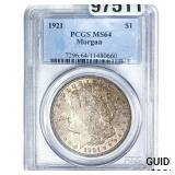 1921 Morgan Silver Dollar PCGS MS64