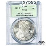 1881-S Morgan Silver Dollar PCGS MS62