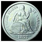 1877 Seated Liberty Dime CHOICE AU