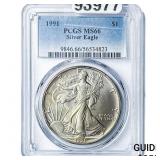 1991 Silver Eagle PCGS MS66