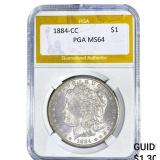 1884-CC Morgan Silver Dollar PGA MS64