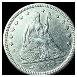 1873 Arrows Seated Liberty Quarter CLOSELY  UNCIR