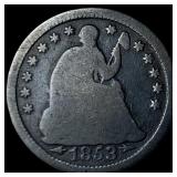 1853 Arrows Seated Liberty Half Dime
