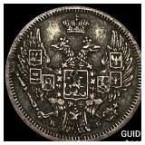 1845 Russia Silver 10 Kopeks