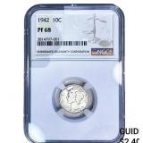 1942 Mercury Silver Dime NGC PF68