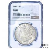 1883-S Morgan Silver Dollar NGC MS60